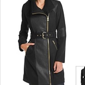 Guess Asymmetric zipped wool coat
